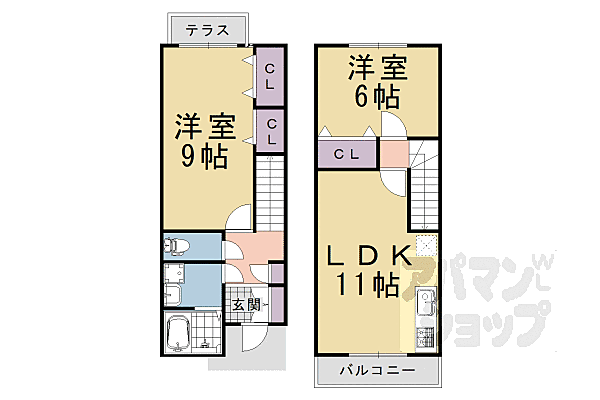 京都府京都市西京区桂市ノ前町(賃貸アパート2LDK・1階・65.05㎡)の写真 その2