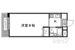 阪急京都本線 桂駅 徒歩3分の賃貸マンション 3階ワンルームの間取り