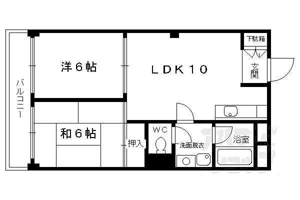 メイプルリーフ嵐山 306｜京都府京都市右京区嵯峨天龍寺造路町(賃貸マンション2LDK・3階・46.59㎡)の写真 その2