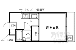 シルクハウス2 3階1Kの間取り