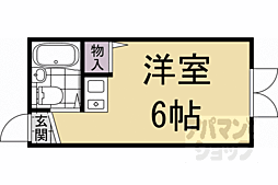 京福電気鉄道北野線 北野白梅町駅 徒歩10分の賃貸マンション 5階ワンルームの間取り