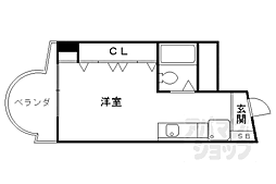 阪急京都本線 桂駅 3.1kmの賃貸マンション 2階1Kの間取り