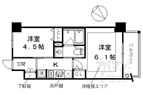 京都府京都市下京区七条通間之町東入材木町（賃貸マンション2K・9階・31.04㎡） その2