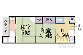 片岡アパート 2-2 ｜ 京都府京都市右京区嵯峨野南浦町（賃貸アパート2K・2階・32.00㎡） その2