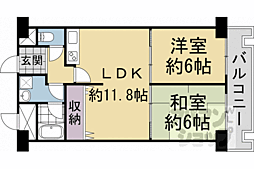 嵯峨ハイツ 6階2LDKの間取り