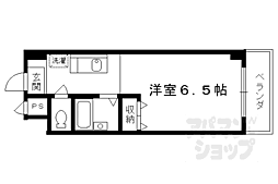 近鉄京都線 東寺駅 徒歩4分の賃貸マンション 2階1Kの間取り