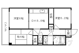JR東海道・山陽本線 桂川駅 徒歩20分の賃貸マンション 2階3Kの間取り