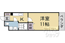 阪急京都本線 桂駅 徒歩14分の賃貸マンション 5階1Kの間取り