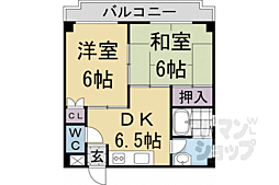 サンサーラ春嶺 1階2DKの間取り