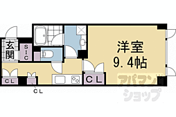 ＣＡＳＡ太秦広隆寺 4階1Kの間取り