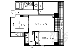 京都市営烏丸線 四条駅 徒歩8分の賃貸マンション 2階3LDKの間取り