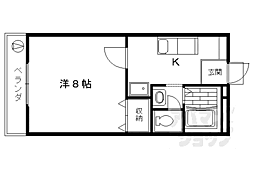 ルミエール小林 2階1Kの間取り