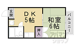 阪急京都本線 桂駅 徒歩20分の賃貸アパート 1階1DKの間取り