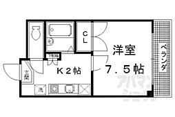 JR東海道・山陽本線 京都駅 徒歩13分の賃貸マンション 1階1Kの間取り