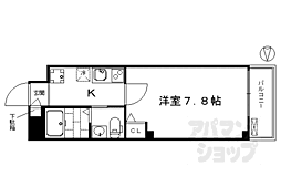 JR東海道・山陽本線 京都駅 徒歩14分の賃貸マンション 5階1Kの間取り