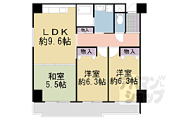京都地下鉄東西線 京都市役所前駅 徒歩4分の賃貸マンション 4階3LDKの間取り