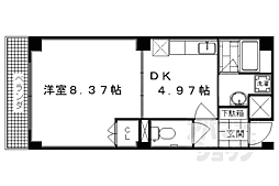 セントポーリア嵯峨野清水町 1階1DKの間取り