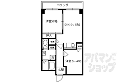 JR東海道・山陽本線 西大路駅 徒歩12分の賃貸マンション 6階2DKの間取り