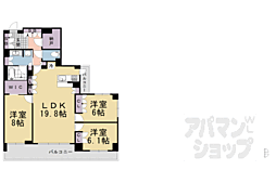 阪急嵐山線 嵐山駅 徒歩3分の賃貸マンション 2階3LDKの間取り