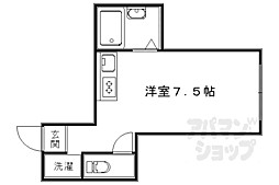 京福電気鉄道北野線 北野白梅町駅 徒歩3分の賃貸マンション 2階1Kの間取り