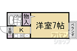 阪急京都本線 桂駅 徒歩11分の賃貸アパート 2階1Kの間取り