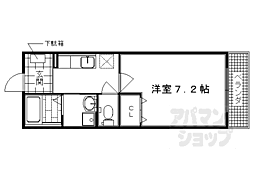 阪急嵐山線 上桂駅 徒歩12分の賃貸アパート 1階1Kの間取り