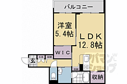 シャーメゾン　太秦天神川 2階1LDKの間取り