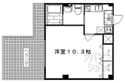 フラッティ円町北 7階1Kの間取り
