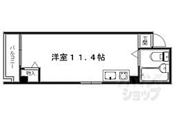 京福電気鉄道北野線 北野白梅町駅 徒歩8分の賃貸マンション 5階ワンルームの間取り