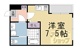 近鉄京都線 十条駅 徒歩10分の賃貸アパート 3階ワンルームの間取り