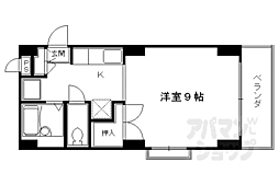 阪急京都本線 西院駅 徒歩15分の賃貸マンション 5階1Kの間取り
