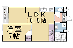 第31長栄コーポきぬもと 1階1LDKの間取り