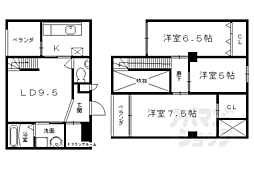 京都市営烏丸線 五条駅 徒歩5分の賃貸マンション 3階3LDKの間取り