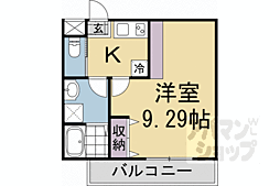 フラッティ西京極 302 3階1Kの間取り