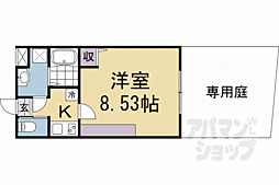 フラッティ西京極 103 1階1Kの間取り