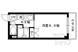 レジデンスオザック 1階1Kの間取り