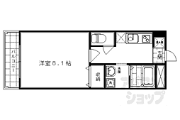 阪急京都本線 大宮駅 徒歩4分の賃貸マンション 3階1Kの間取り