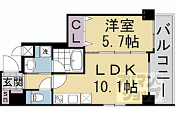 ベラジオ雅び四条通II 3階1LDKの間取り