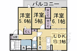 Ｄ−ＲＯＯＭ京都壬生 3階3LDKの間取り
