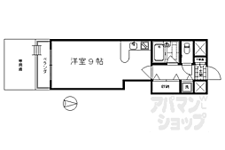 JR東海道・山陽本線 京都駅 徒歩19分の賃貸マンション 1階ワンルームの間取り