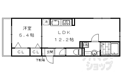 グレイス嵯峨 1階1LDKの間取り