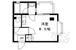 ドゥエル西院 2階ワンルームの間取り