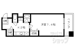 JR東海道・山陽本線 京都駅 徒歩2分の賃貸マンション 4階1Kの間取り