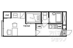 プレジール春日 2階1Kの間取り