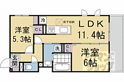 Ｄ−ＲＯＯＭ壬生森町 3階2LDKの間取り