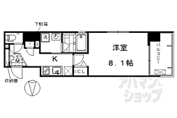 JR東海道・山陽本線 西大路駅 徒歩8分の賃貸マンション 2階1Kの間取り