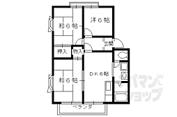 嵯峨野グリーンパレス 2階3DKの間取り