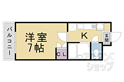 阪急京都本線 桂駅 徒歩9分の賃貸マンション 1階1Kの間取り
