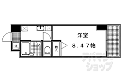 JR山陰本線 円町駅 徒歩8分の賃貸マンション 3階1Kの間取り