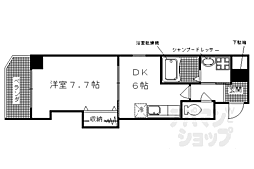 阪急京都本線 西京極駅 徒歩7分の賃貸マンション 3階1DKの間取り